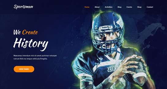 Sportsman athlete WordPress theme