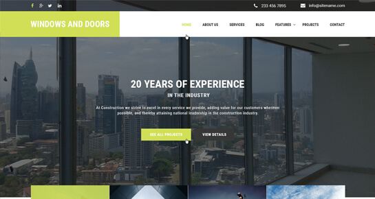 windows doors WordPress theme