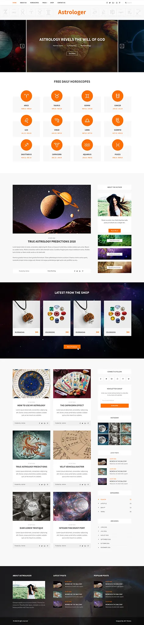 Astrologer - Astrology WordPress theme