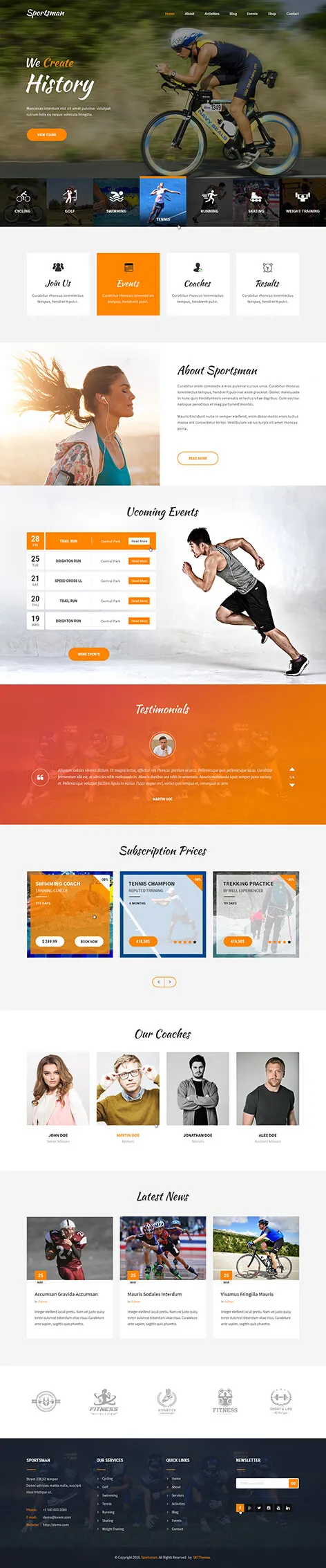 Sportsman Pro - Athlete WordPress theme