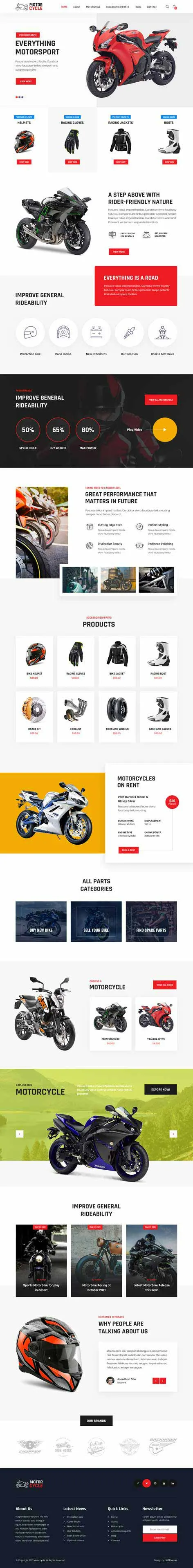 Motorcycle - Auto Parts WordPress theme