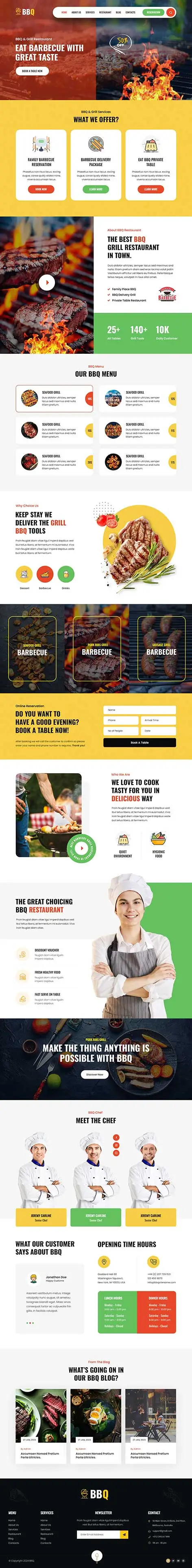 SKT Barbecue Pro - BBQ restaurant WordPress theme