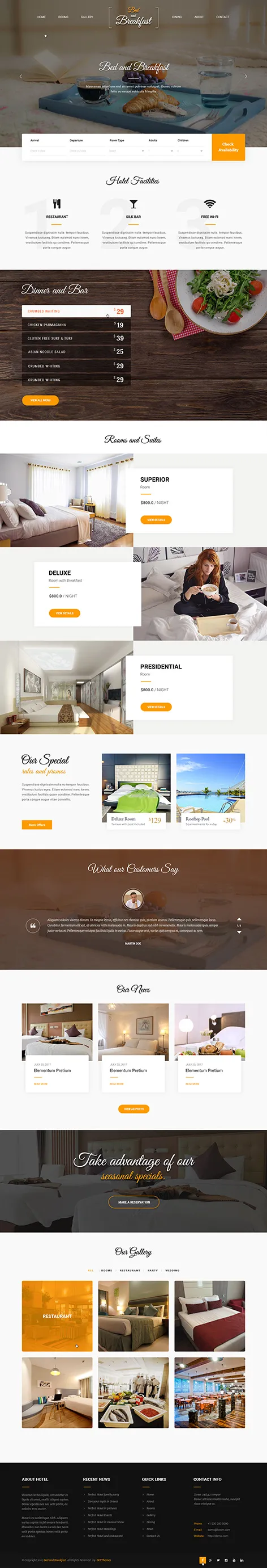 Bed and Breakfast - bed and breakfast WordPress theme