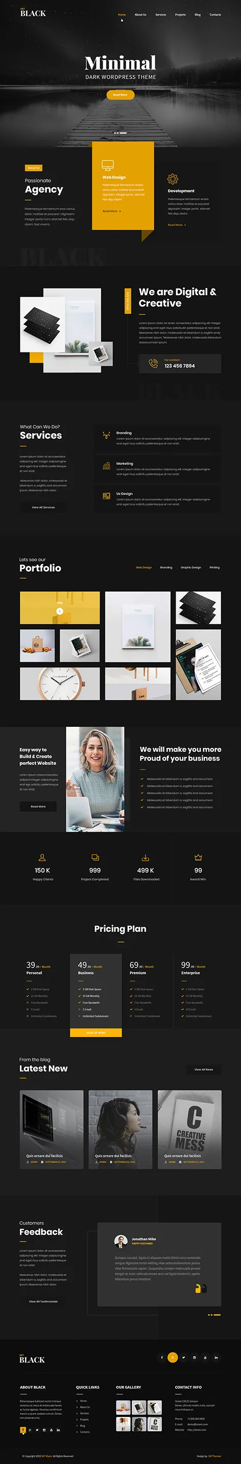 SKT Black PRO - Black WordPress Theme