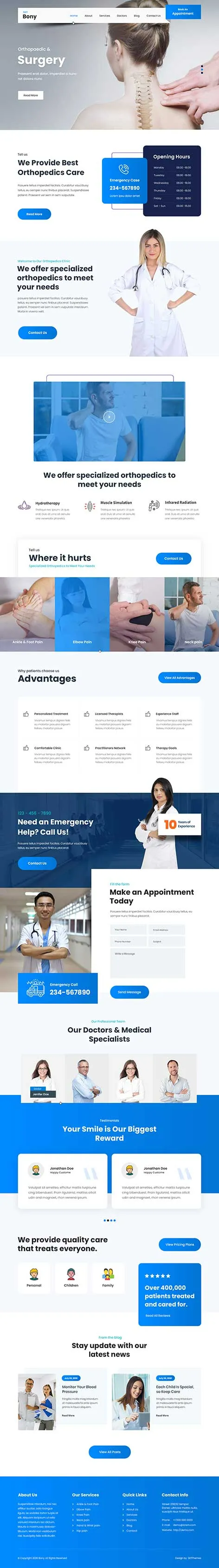 Bony - chiropractor WordPress theme