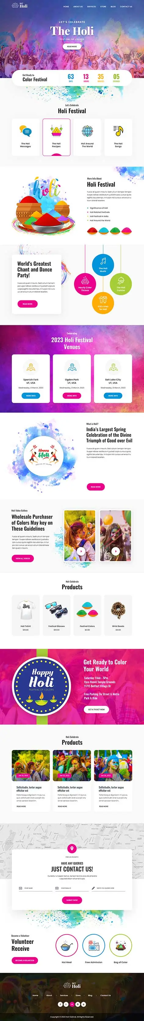 SKT Holi - Colorful Festival WordPress theme