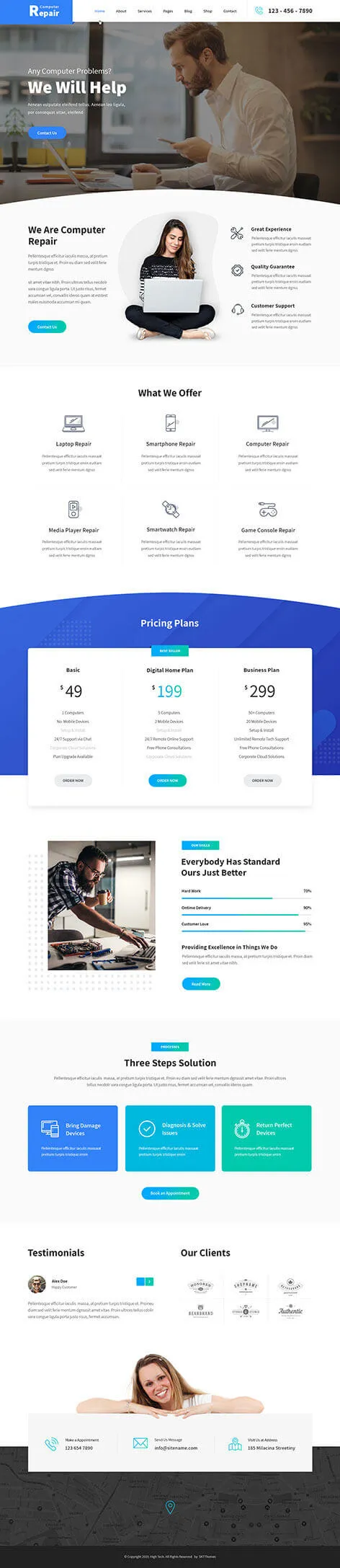 High Tech - computer repair WordPress theme