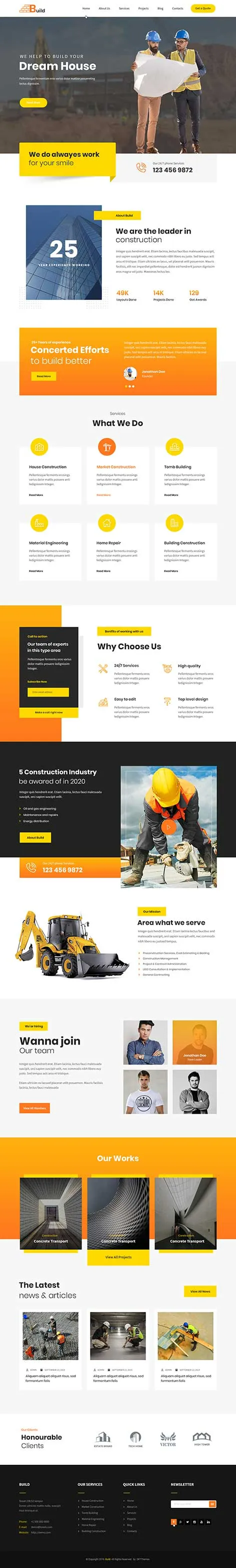 Build - construction WordPress theme