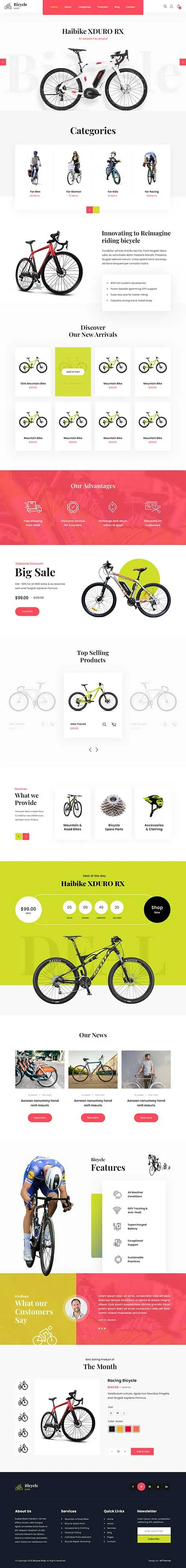 Bicycle Shop - Cycling WordPress Theme