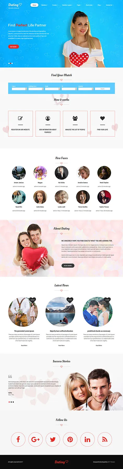 Dating - dating WordPress theme