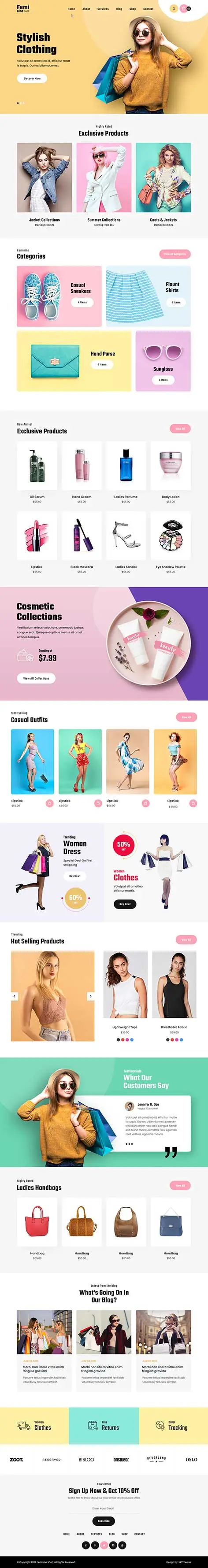 Feminine Shop - feminine WordPress theme