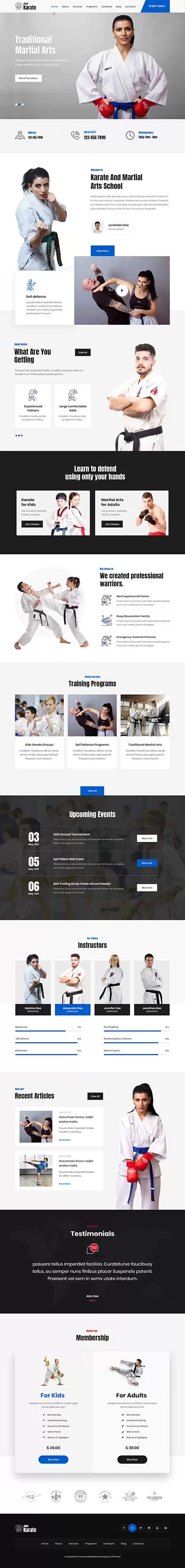 SKT Karate Pro - Fight Club WordPress Theme