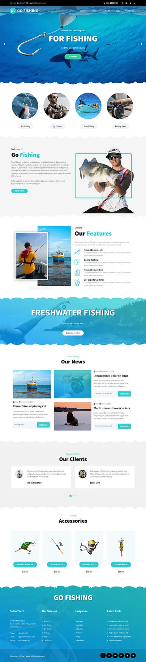 Go Fishing - fishing WordPress theme