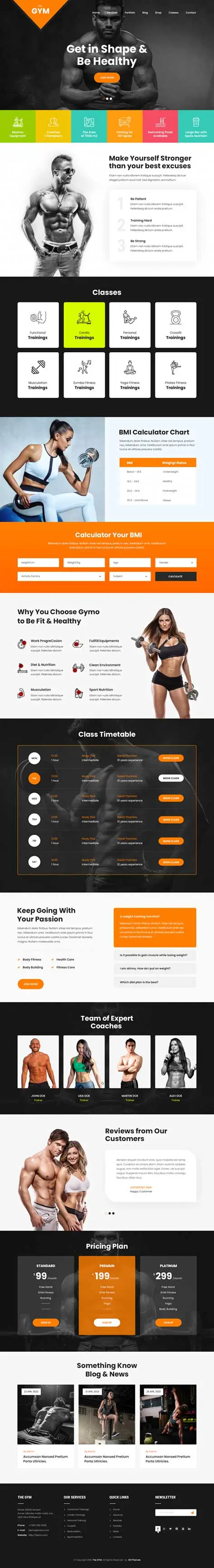 SKT Gym Pro - Fitness Zone WordPress theme