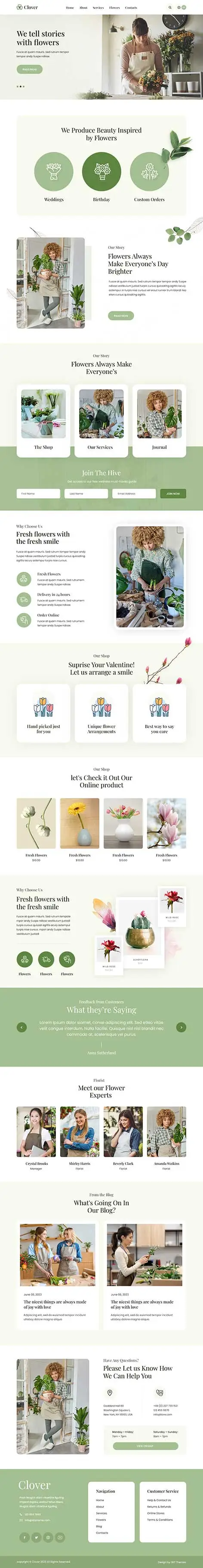 SKT Clover - Florist boutique WordPress theme