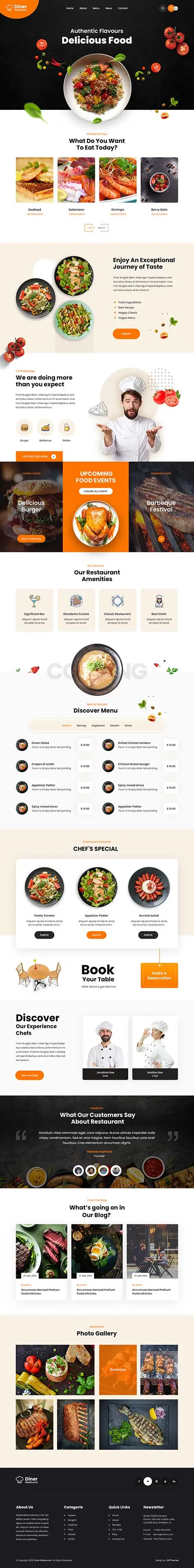 SKT Restara Pro - Food Restaurant WordPress Theme