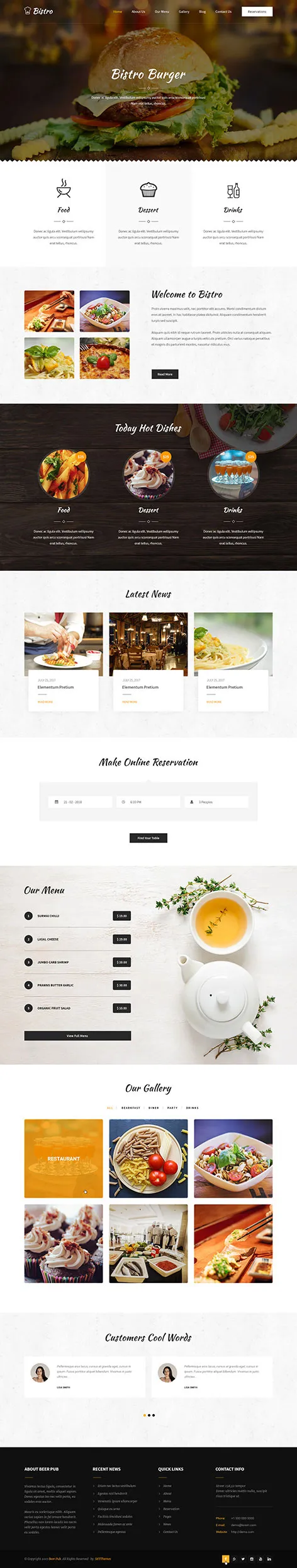 Bistro - Food WordPress theme