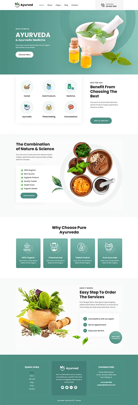 free Ayurveda WordPress theme