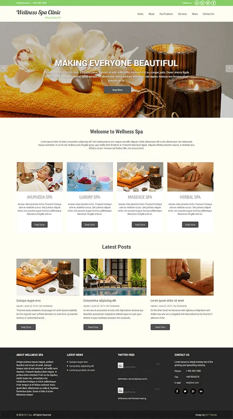 Beauty Spa Lite - free beauty spa WordPress theme