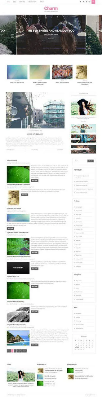 Charm Lite - free blog template WordPress