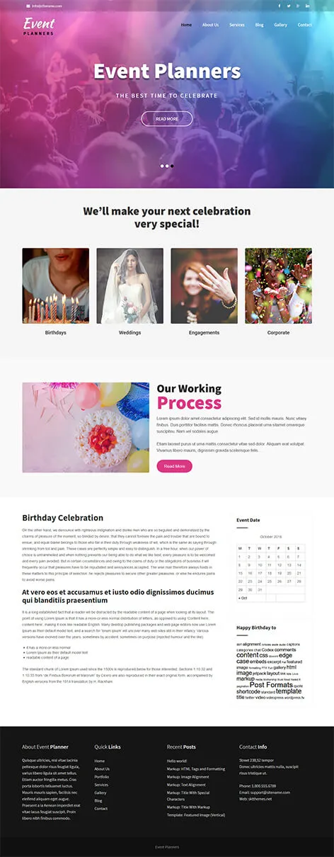 Event Planners - Free Conference WordPress theme