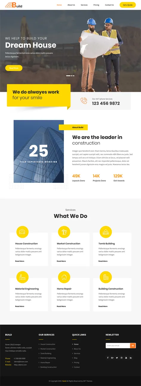 SKT Build Lite - free construction WordPress theme