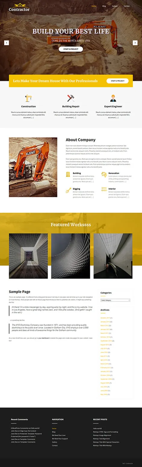 SKT Contractor - Free Contractor WordPress theme