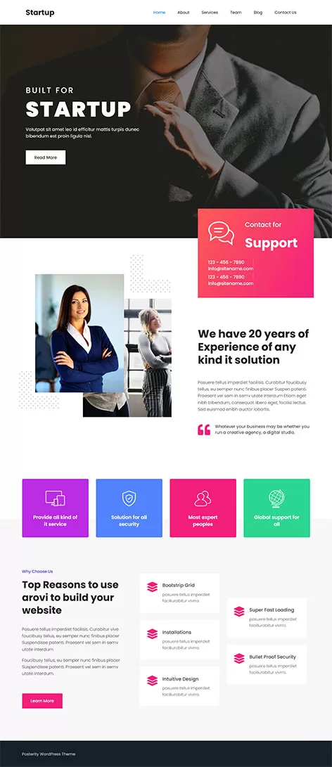 Startup - Free Enterprise WordPress theme