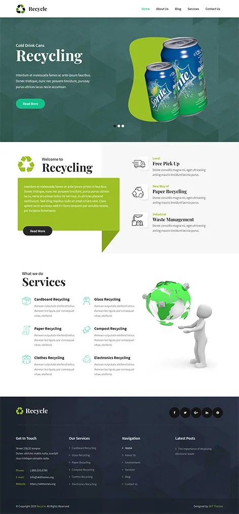 SKT Recycle Lite - Free Environmental WordPress Theme