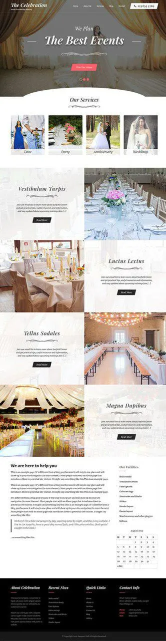 Banquet Hall - Free Event Planner WordPress theme