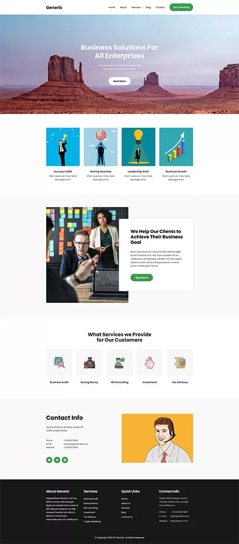 SKT Generic - Free Generic WordPress Theme