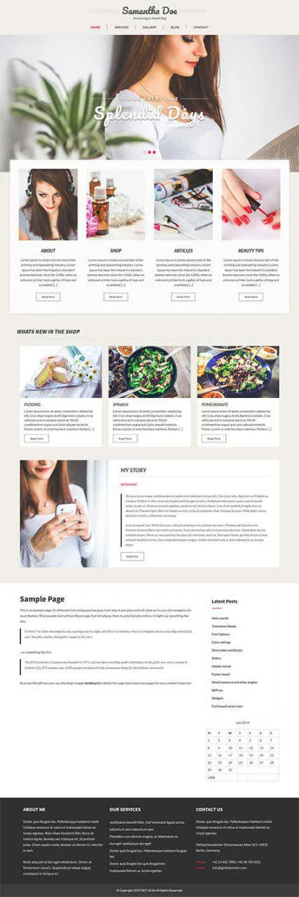 SKT Girlie - free girly WordPress theme