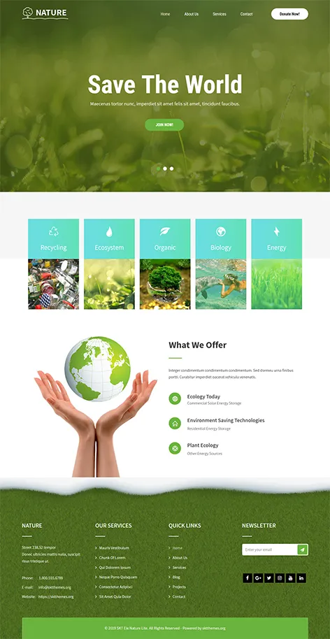 SKT Green - Free Enterprise WordPress theme