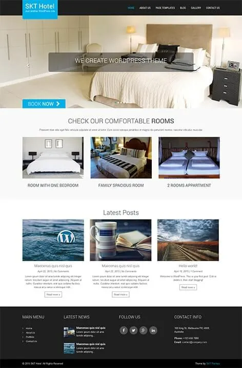 Hotel Lite - free Hotel WordPress theme