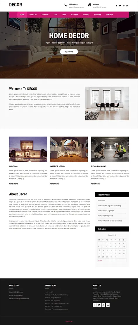 Decor Lite - Free Interior Furniture WordPress theme