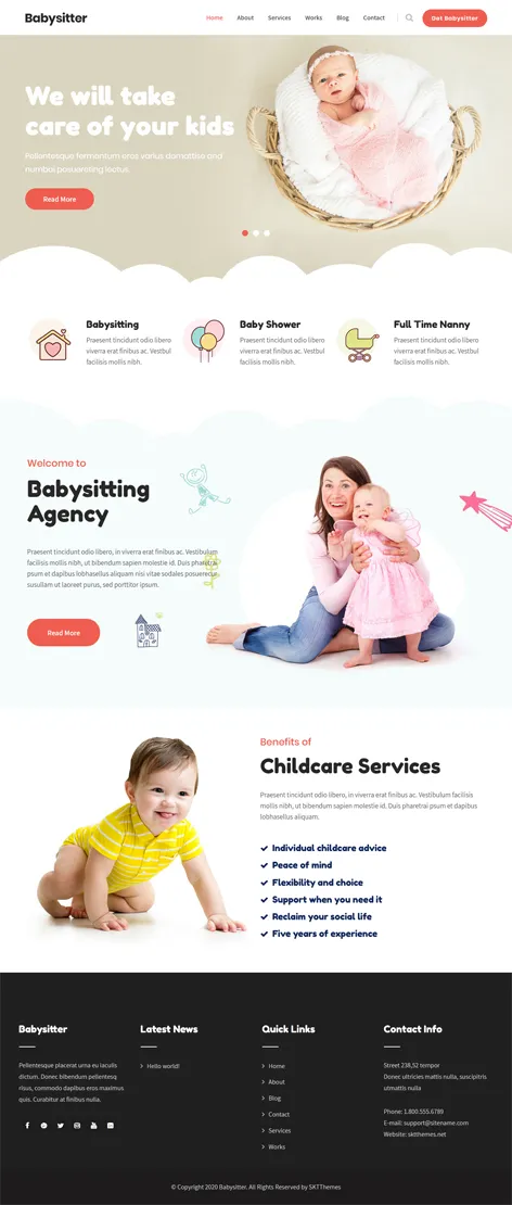 BabySitter Lite - Free Kids store WordPress theme