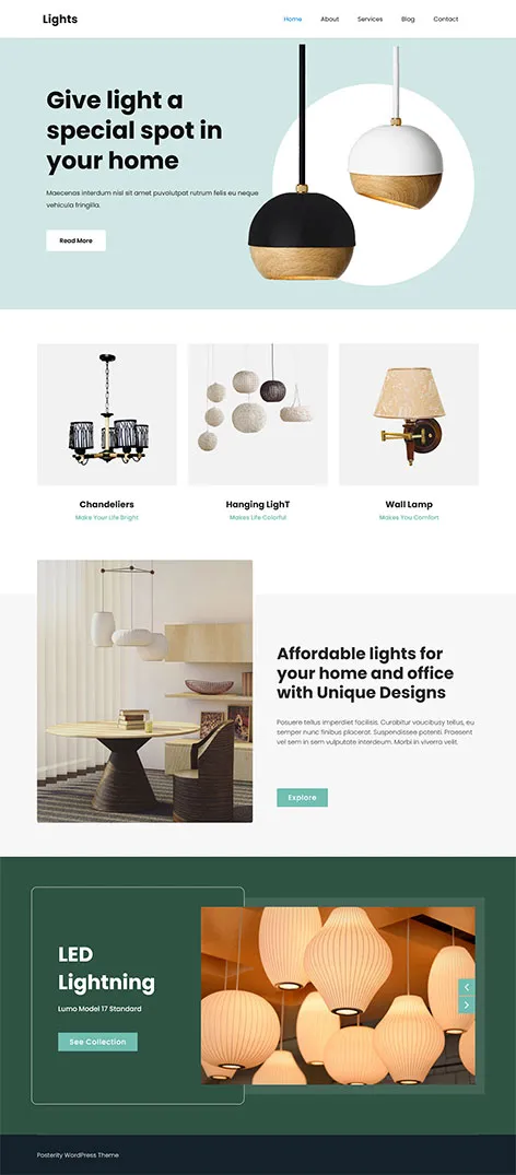 Lights - Free lightning store WordPress theme