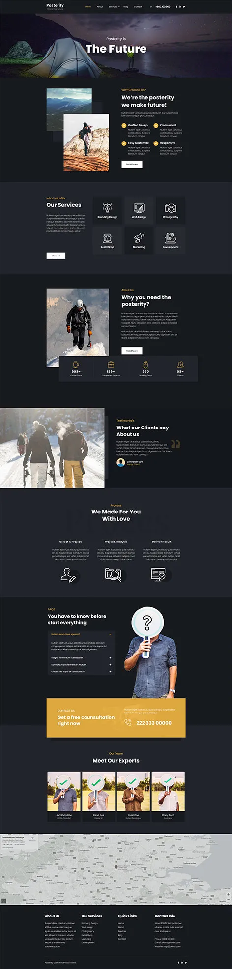 Posterity Dark - Free Minimal Dark WordPress Theme