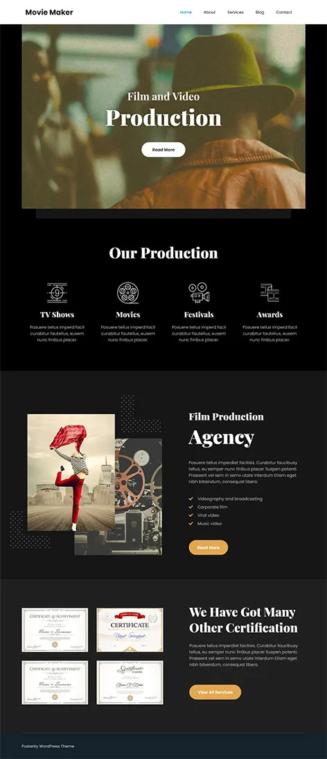 Movie Maker - Free Movie Studio WordPress theme