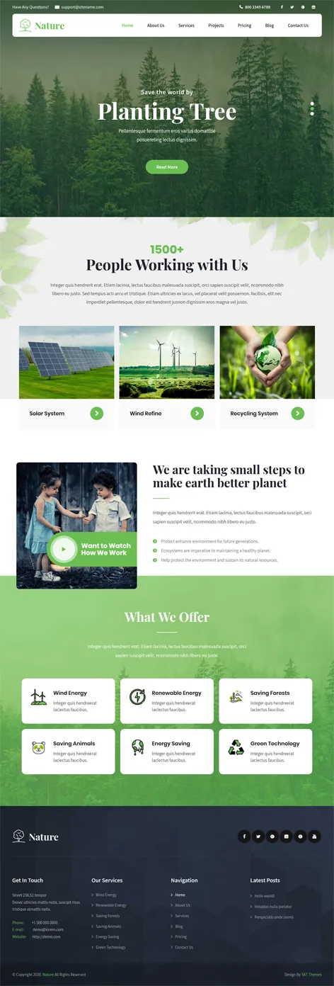 NatureOne - free nature WordPress theme