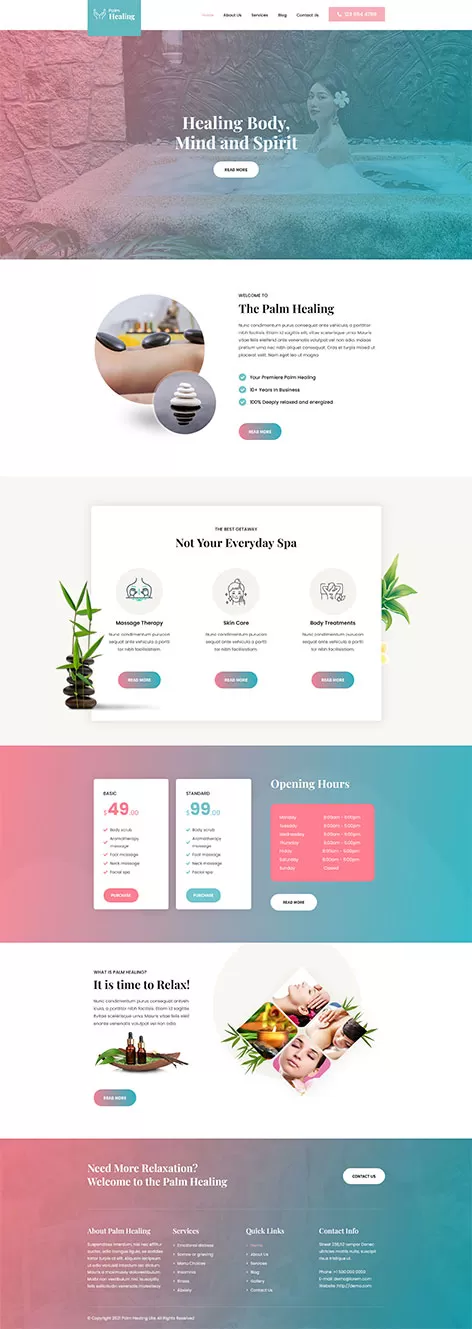 Palm Healing Lite - free palm healing WordPress theme