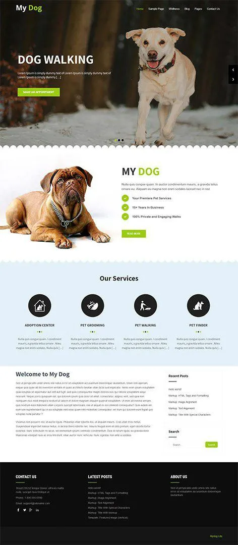 My Dog Lite - free pet WordPress theme