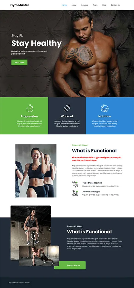 Gym Master Lite - Free Physical Fitness WordPress theme