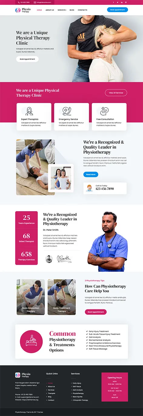 SKT Physiotherapy - Free Physiotherapy WordPress theme