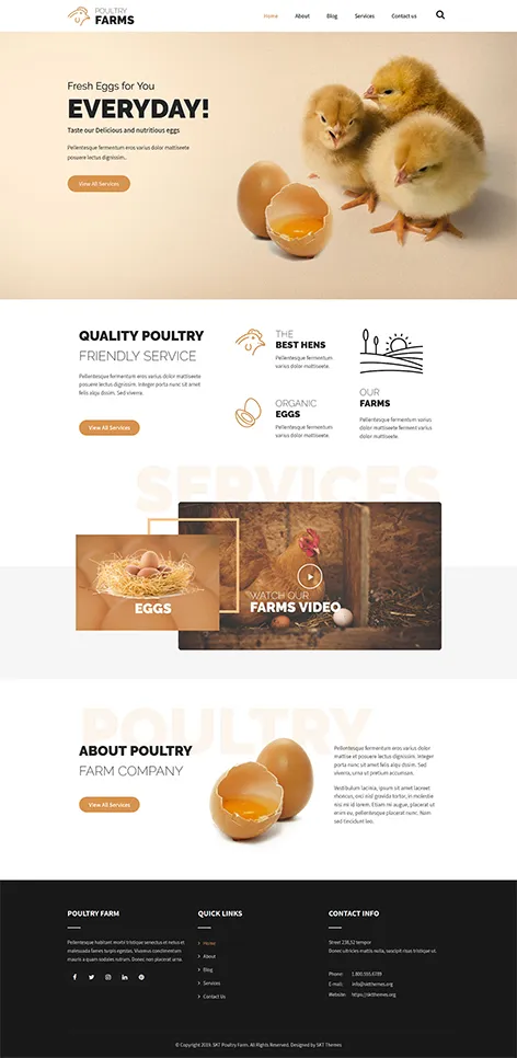 Poultry Farm Lite - Free Poultry Farm WordPress Theme