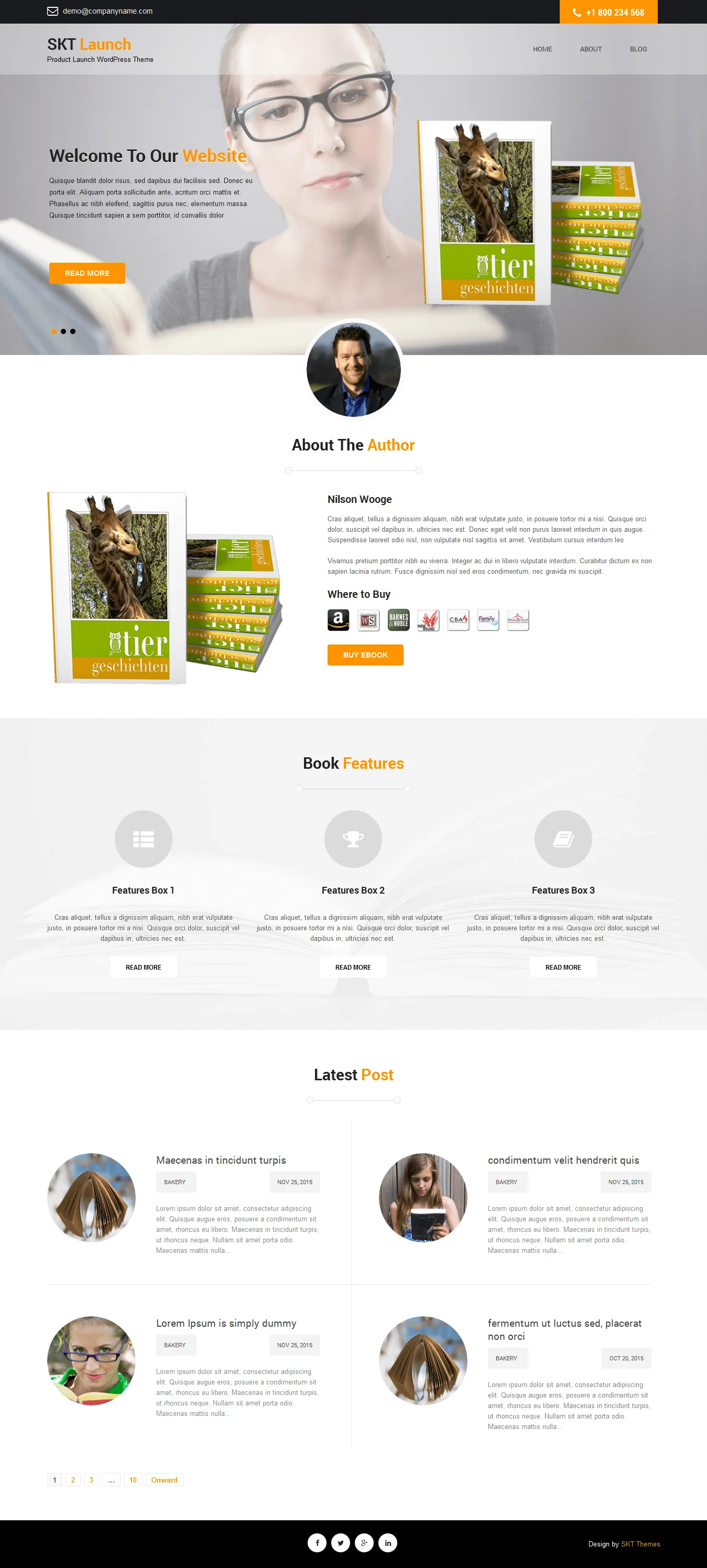 SKT Launch - free product launch WordPress theme