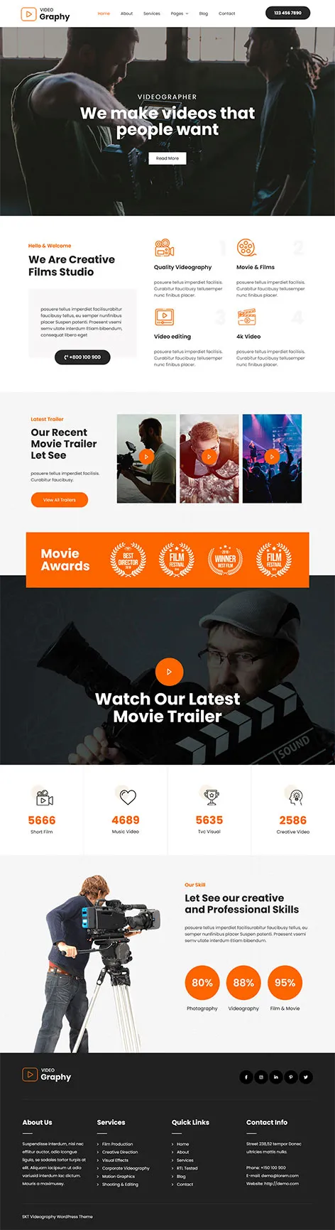 SKT Videography - Free videographer WordPress theme