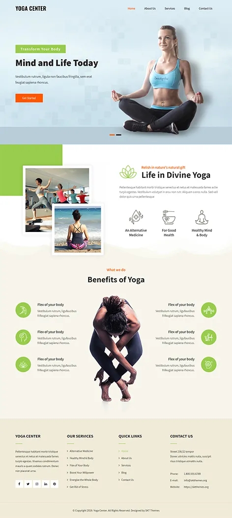 Ele Yoga Lite - Free Yoga WordPress Theme