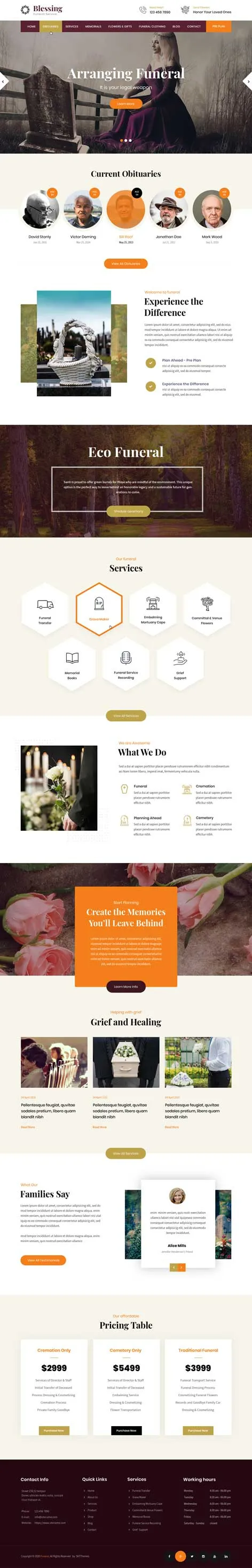 SKT Funeral Pro - Funeral home WordPress theme