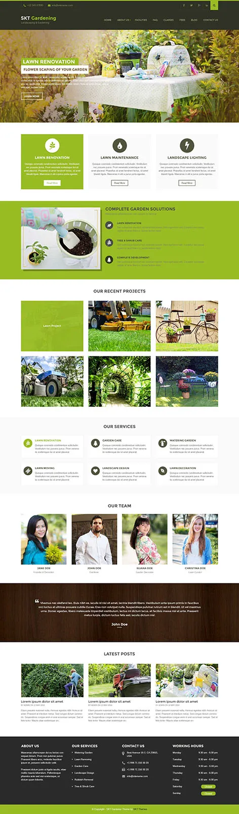 SKT Gardening - Gardening Landscaping WordPress theme